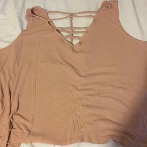 Pink opened back and front shirt